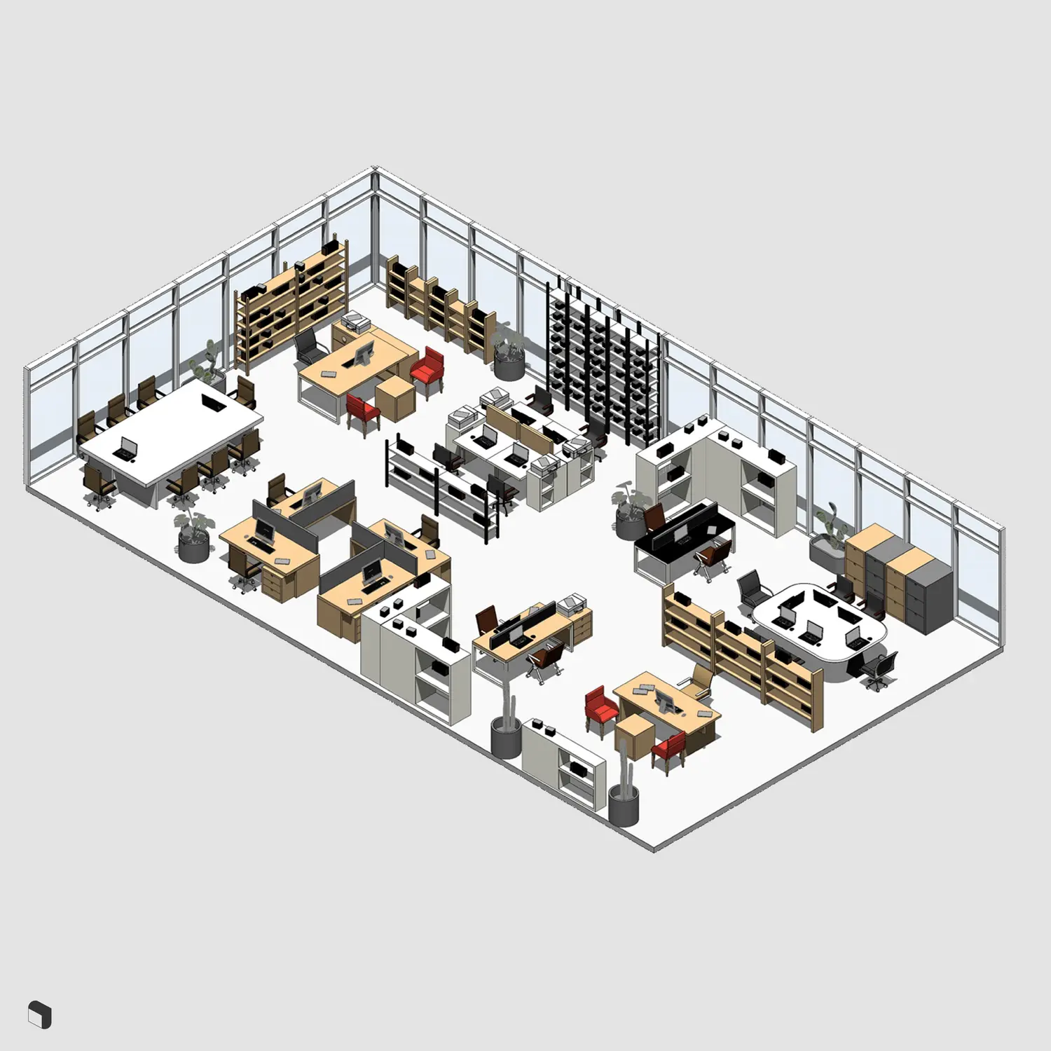 3d-model-revit-office-setups-sceneshadedrender